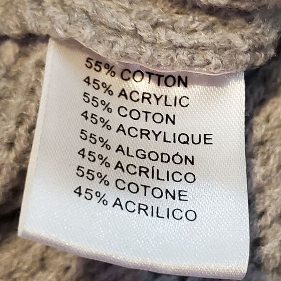 🔹️Miracle Gray Knit Twisted Long Sleeve Reversible Crop Sweater Medium - Picture 10 of 11